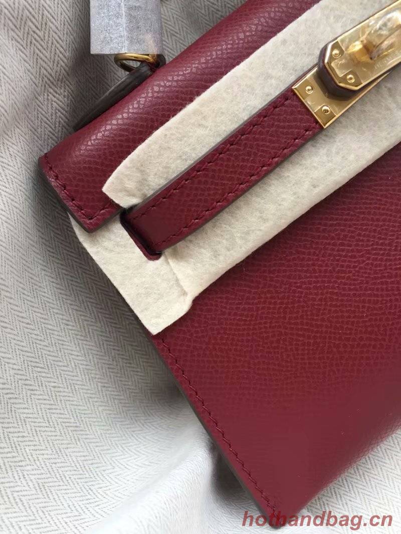 Hermes Kelly 19cm Shoulder Bags Epsom Leather KL19 fuchsia Hermes Kelly 19cm Shoulder Bags Epsom Leather KL19 fuchsia