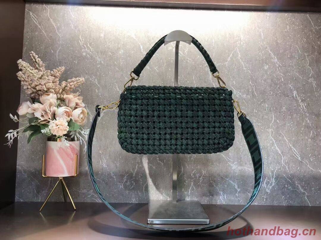 FENDI BAGUETTE Jacquard fabric interlace bag 8BR600A FENDI BAGUETTE Jacquard fabric interlace bag 8BR600A