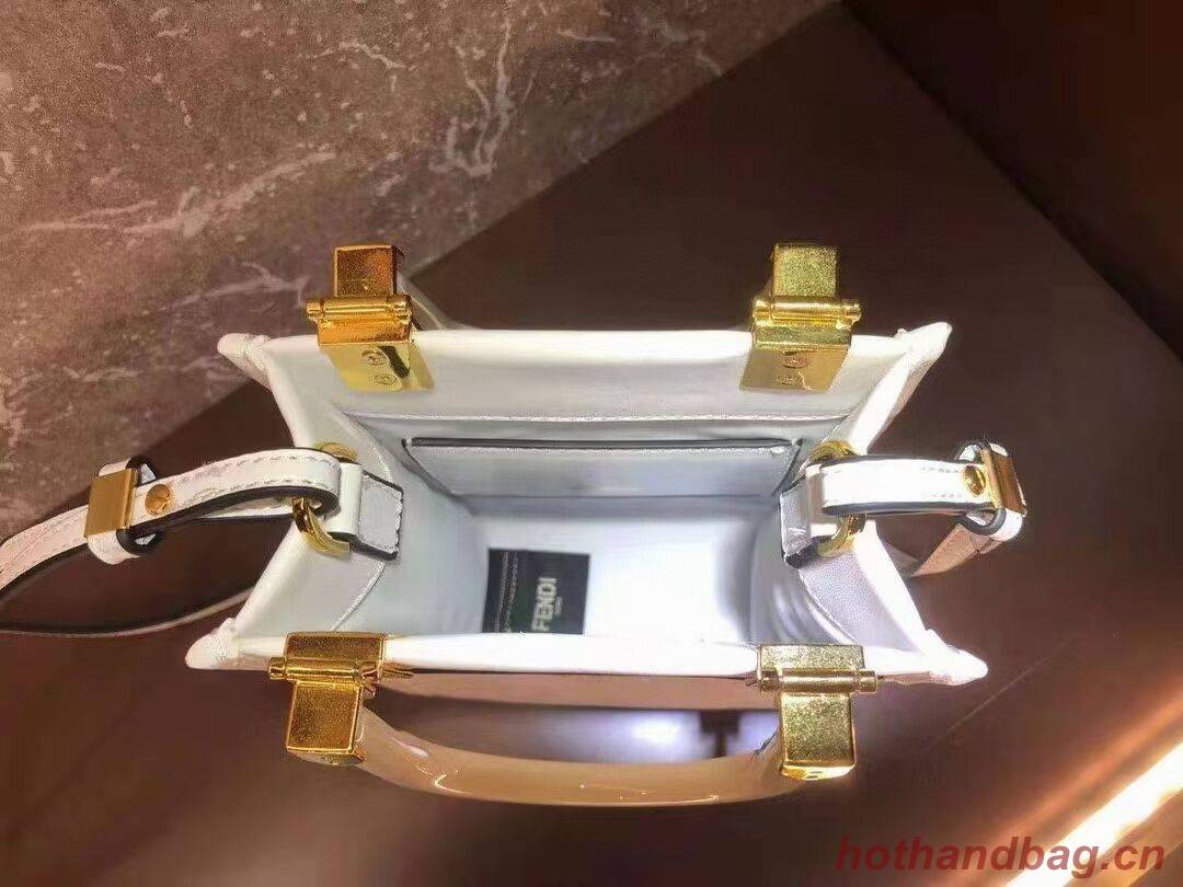 FENDI MINI SUNSHINE SHOPPER leather mini-bag 8BS051ABV beige FENDI MINI SUNSHINE SHOPPER leather mini-bag 8BS051ABV beige