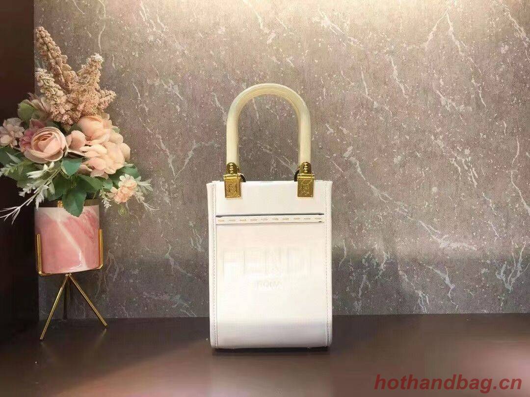 FENDI MINI SUNSHINE SHOPPER leather mini-bag 8BS051ABV beige