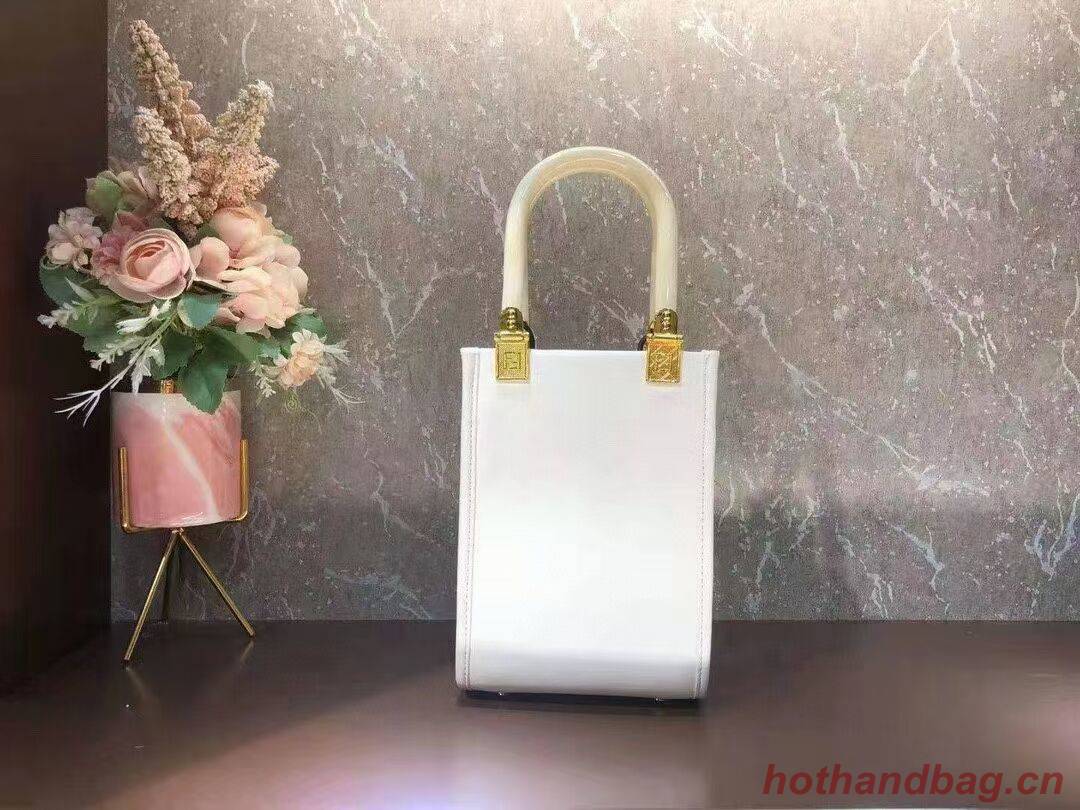 FENDI MINI SUNSHINE SHOPPER leather mini-bag 8BS051ABV beige FENDI MINI SUNSHINE SHOPPER leather mini-bag 8BS051ABV beige
