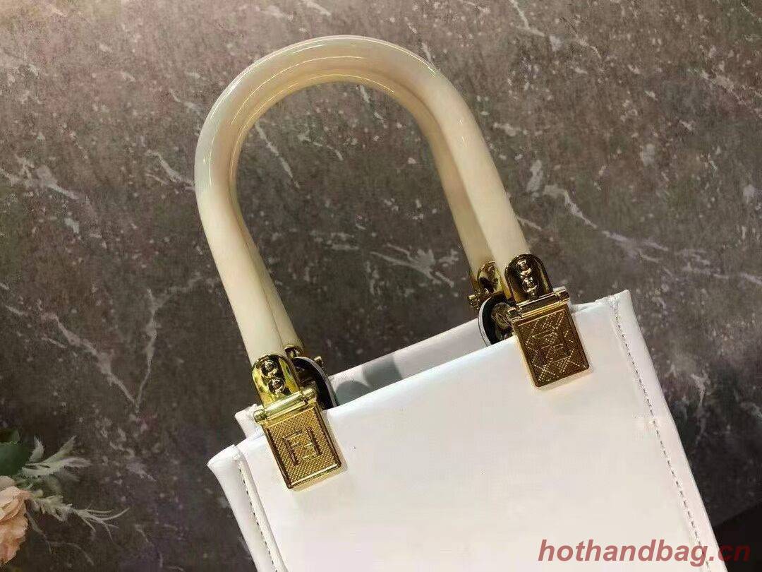 FENDI MINI SUNSHINE SHOPPER leather mini-bag 8BS051ABV beige FENDI MINI SUNSHINE SHOPPER leather mini-bag 8BS051ABV beige