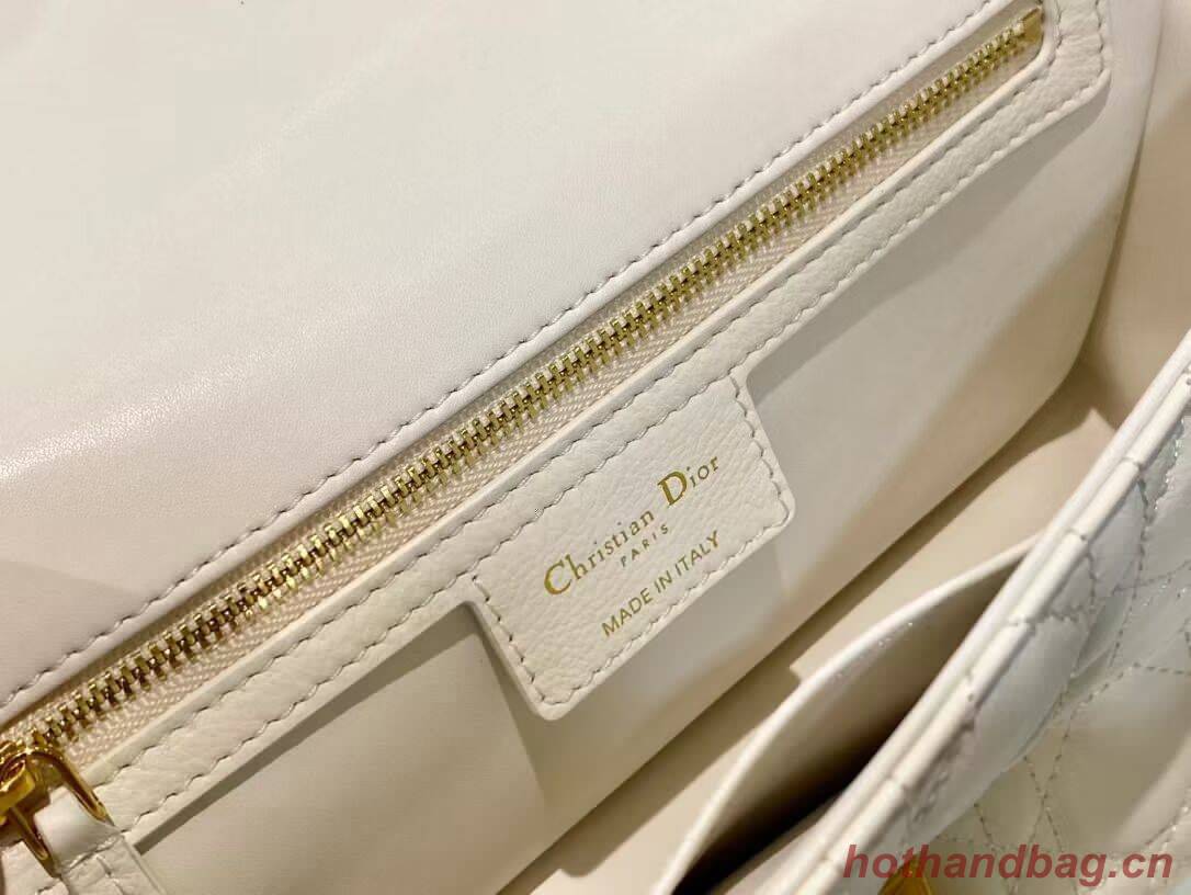 MEDIUM DIOR CARO BAG Soft Cannage Calfskin M9242 white MEDIUM DIOR CARO BAG Soft Cannage Calfskin M9242 white