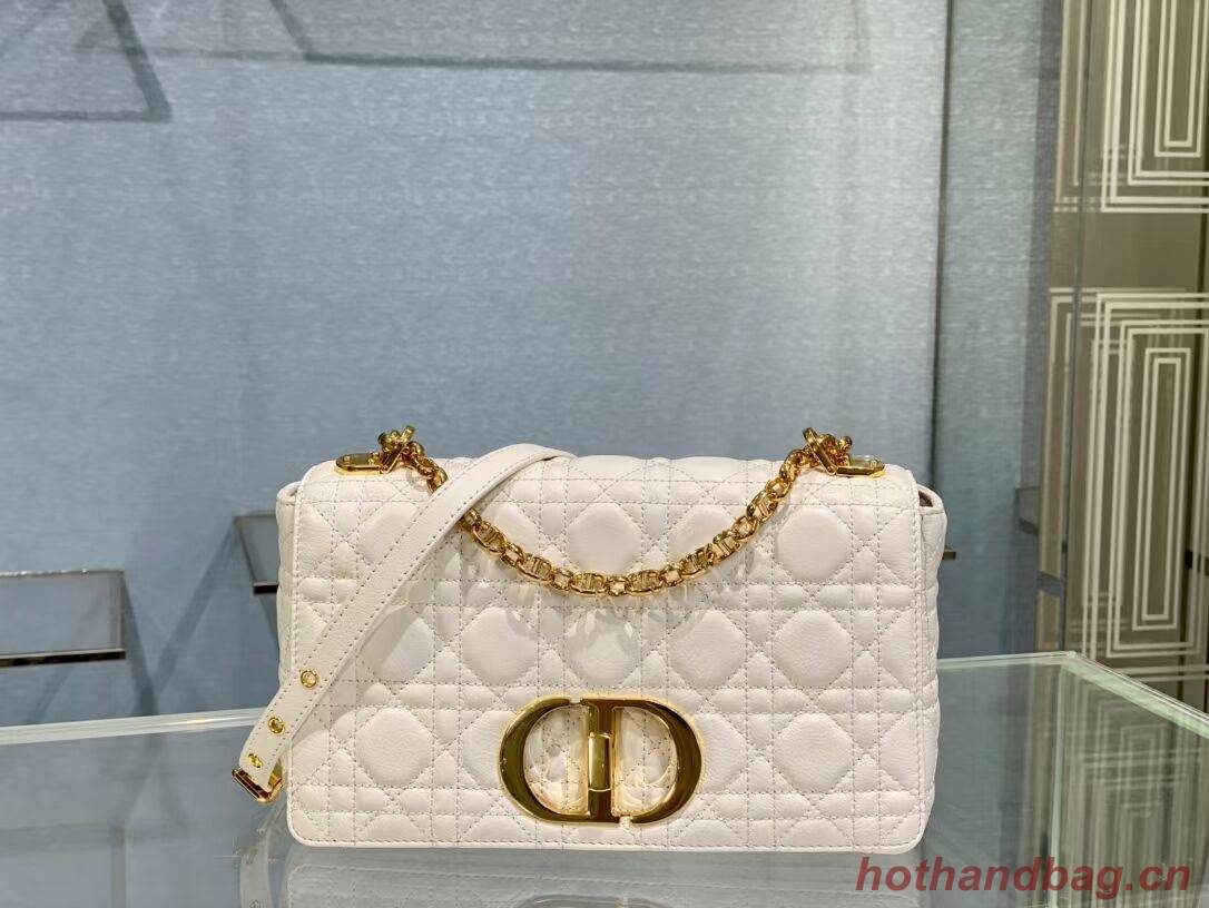 MEDIUM DIOR CARO BAG Soft Cannage Calfskin M9242 white MEDIUM DIOR CARO BAG Soft Cannage Calfskin M9242 white