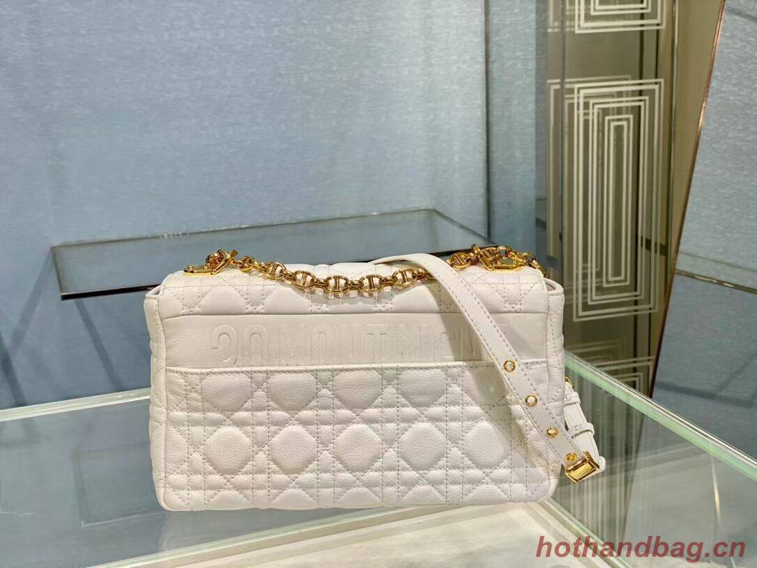 MEDIUM DIOR CARO BAG Soft Cannage Calfskin M9242 white MEDIUM DIOR CARO BAG Soft Cannage Calfskin M9242 white