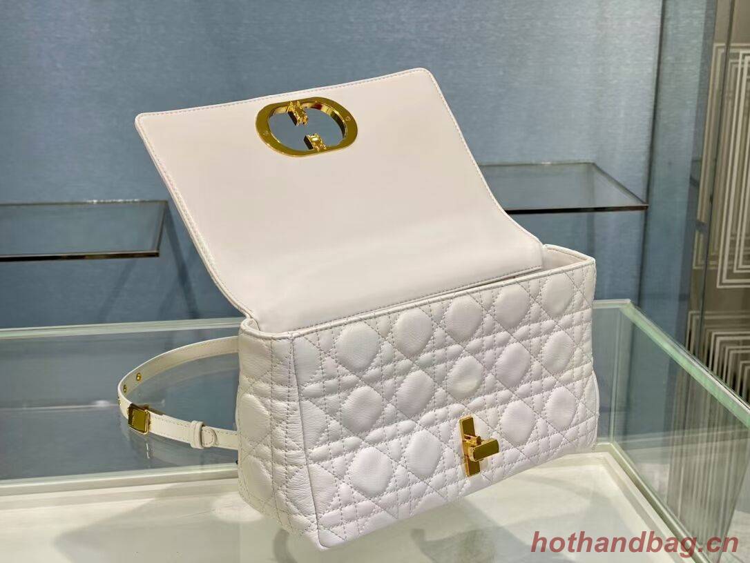 MEDIUM DIOR CARO BAG Soft Cannage Calfskin M9242 white MEDIUM DIOR CARO BAG Soft Cannage Calfskin M9242 white