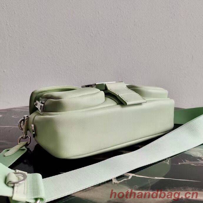Prada Pocket nylon and brushed leather bag 1BD295 green Prada Pocket nylon and brushed leather bag 1BD295 green