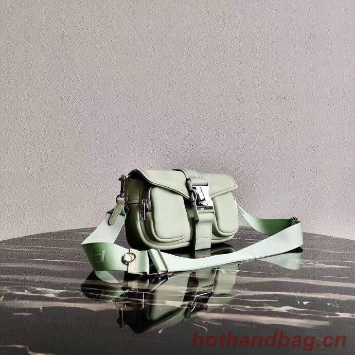 Prada Pocket nylon and brushed leather bag 1BD295 green Prada Pocket nylon and brushed leather bag 1BD295 green