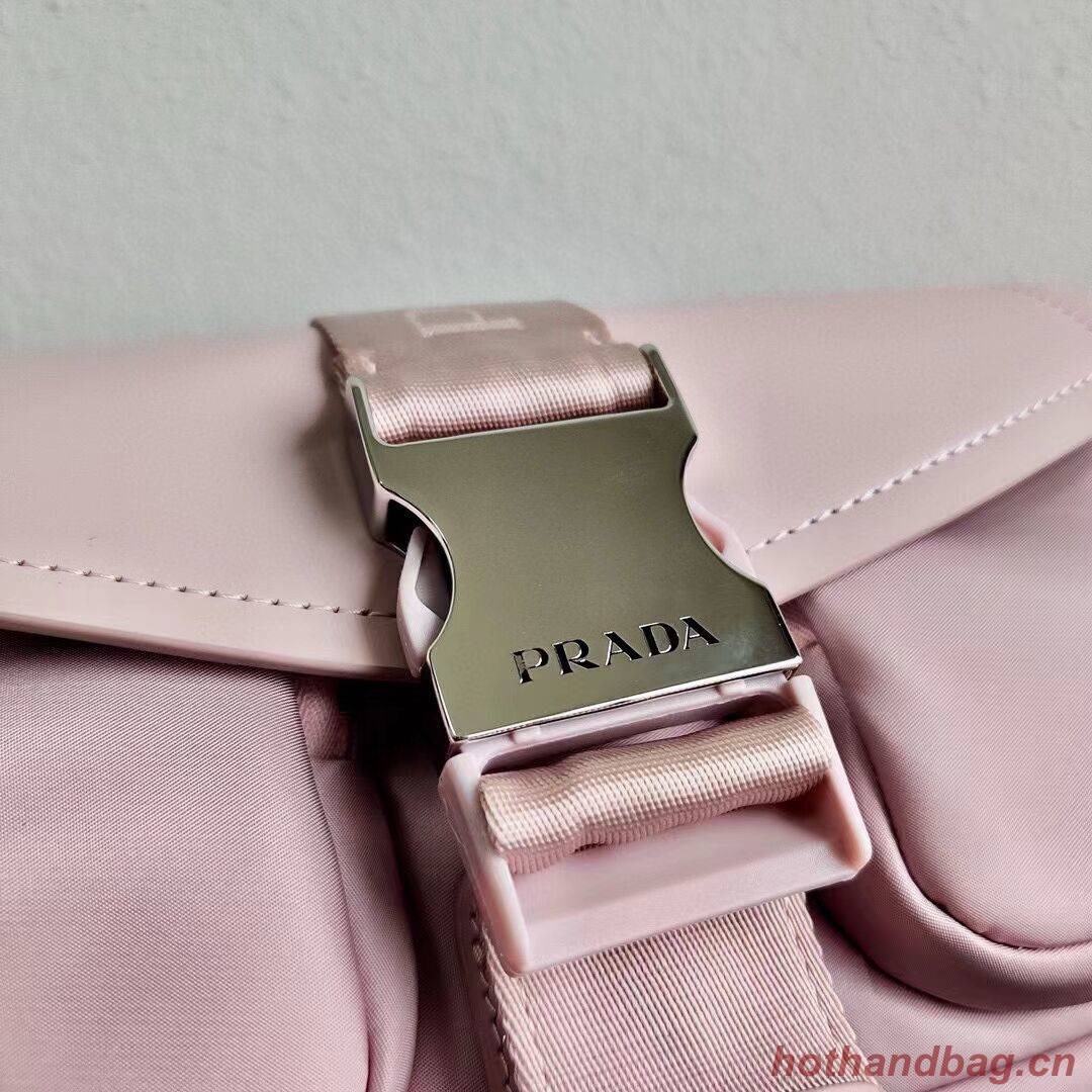 Prada Pocket nylon and brushed leather bag 1BD295 pink Prada Pocket nylon and brushed leather bag 1BD295 pink