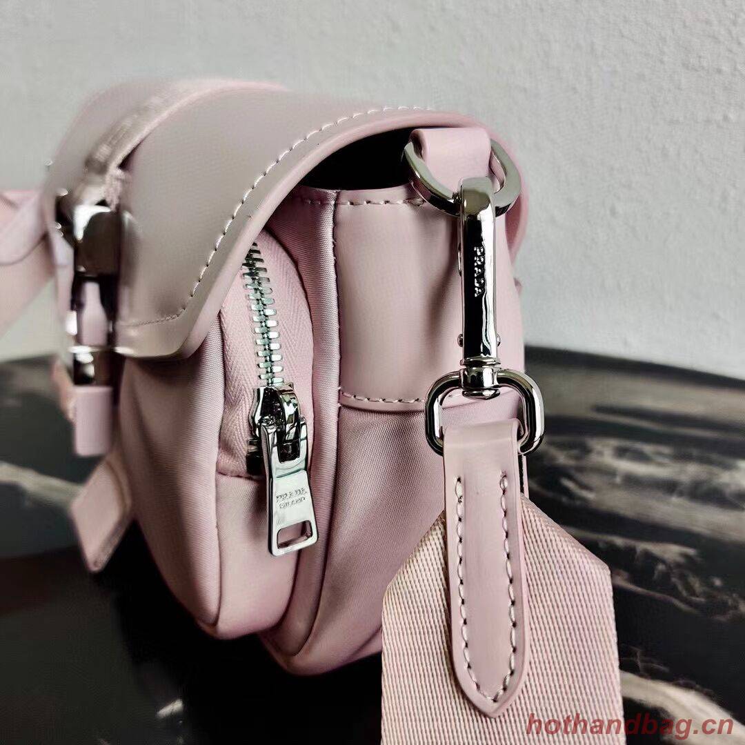 Prada Pocket nylon and brushed leather bag 1BD295 pink Prada Pocket nylon and brushed leather bag 1BD295 pink