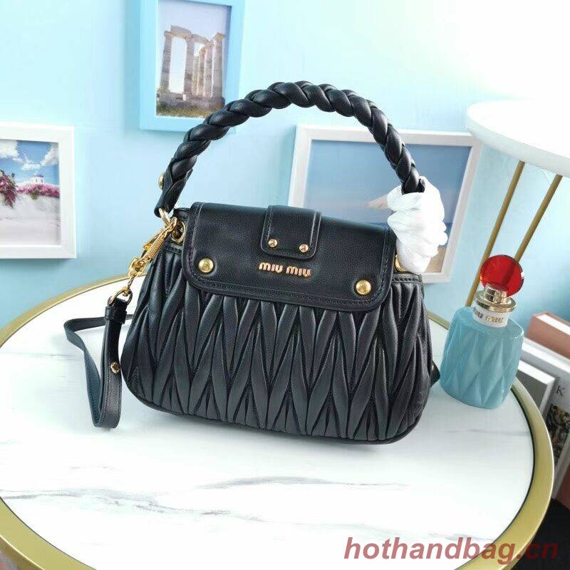 miu miu Matelasse Nappa Leather Shoulder Bag 5BD188 black miu miu Matelasse Nappa Leather Shoulder Bag 5BD188 black
