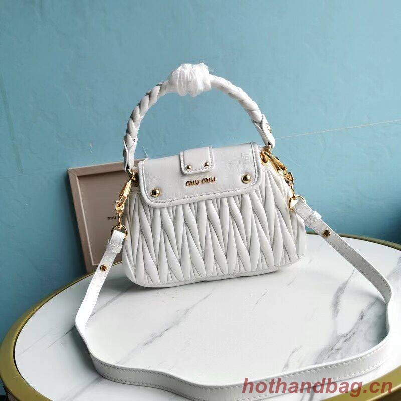 miu miu Matelasse Nappa Leather Shoulder Bag 5BD188 white miu miu Matelasse Nappa Leather Shoulder Bag 5BD188 white