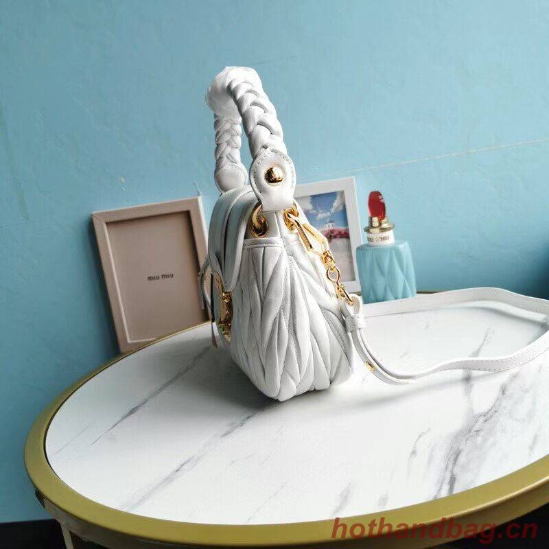 miu miu Matelasse Nappa Leather Shoulder Bag 5BD188 white miu miu Matelasse Nappa Leather Shoulder Bag 5BD188 white