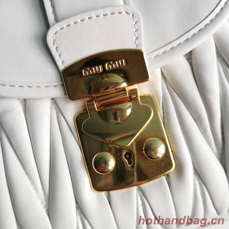 miu miu Matelasse Nappa Leather Shoulder Bag 5BD188 white miu miu Matelasse Nappa Leather Shoulder Bag 5BD188 white