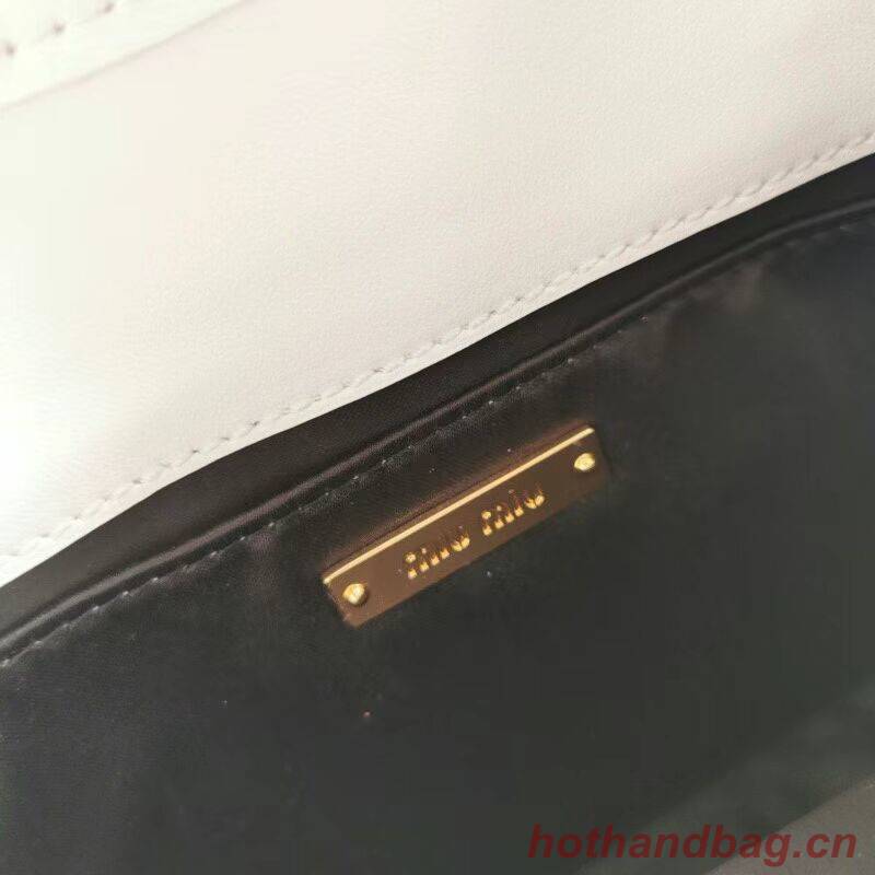 miu miu Matelasse Nappa Leather Shoulder Bag 5BD188 white miu miu Matelasse Nappa Leather Shoulder Bag 5BD188 white