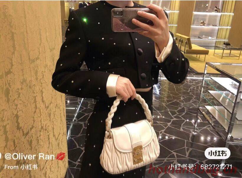 miu miu Matelasse Nappa Leather Shoulder Bag 5BD188 white miu miu Matelasse Nappa Leather Shoulder Bag 5BD188 white