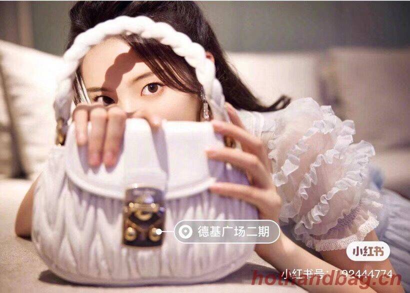 miu miu Matelasse Nappa Leather Shoulder Bag 5BD188 white miu miu Matelasse Nappa Leather Shoulder Bag 5BD188 white