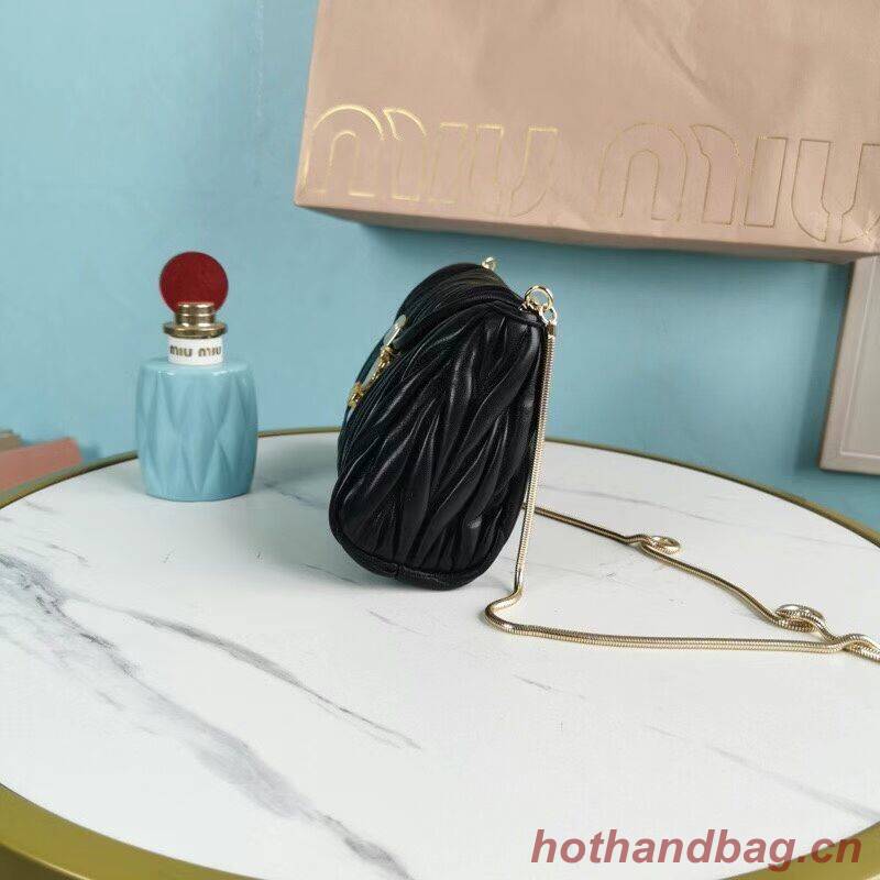 miu miu Matelasse Nappa Leather mini Shoulder Bag 5BD196 black miu miu Matelasse Nappa Leather mini Shoulder Bag 5BD196 black