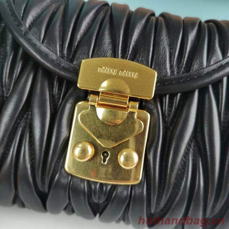 miu miu Matelasse Nappa Leather mini Shoulder Bag 5BD196 black miu miu Matelasse Nappa Leather mini Shoulder Bag 5BD196 black