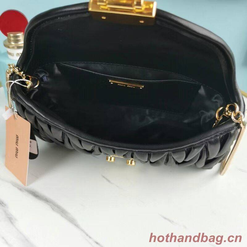 miu miu Matelasse Nappa Leather mini Shoulder Bag 5BD196 black miu miu Matelasse Nappa Leather mini Shoulder Bag 5BD196 black