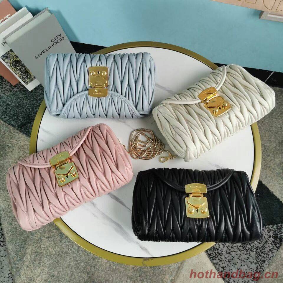 miu miu Matelasse Nappa Leather mini Shoulder Bag 5BD196 black miu miu Matelasse Nappa Leather mini Shoulder Bag 5BD196 black