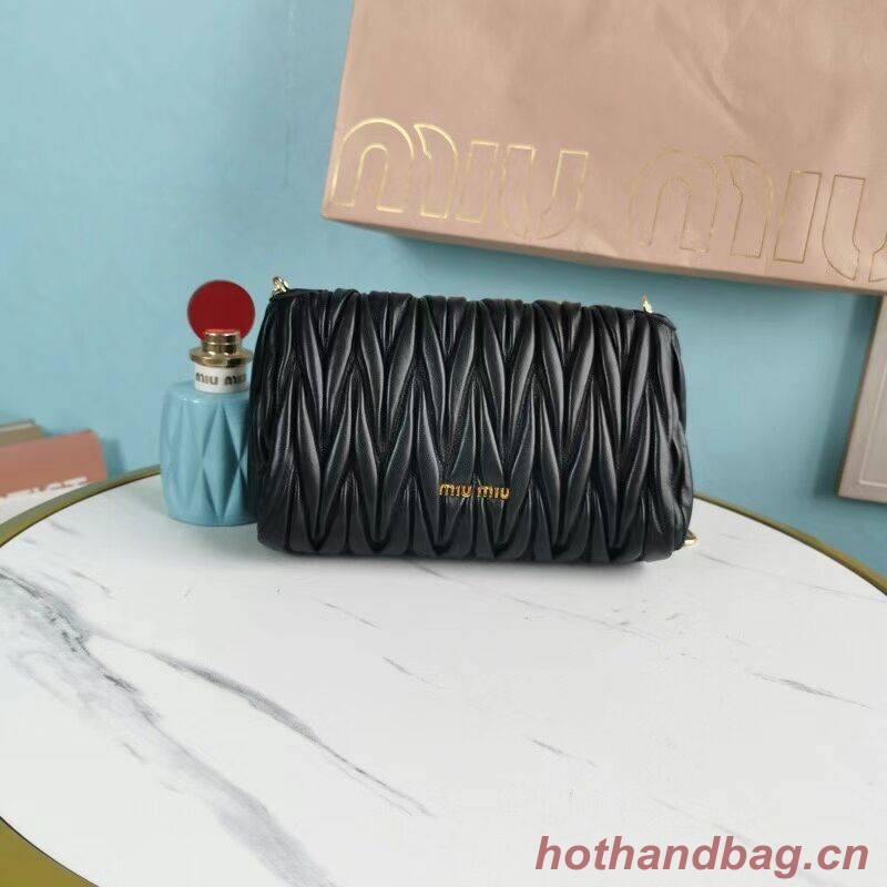 miu miu Matelasse Nappa Leather mini Shoulder Bag 5BD196 black miu miu Matelasse Nappa Leather mini Shoulder Bag 5BD196 black