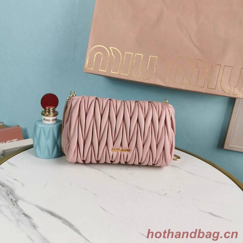 miu miu Matelasse Nappa Leather mini Shoulder Bag 5BD196 pink miu miu Matelasse Nappa Leather mini Shoulder Bag 5BD196 pink