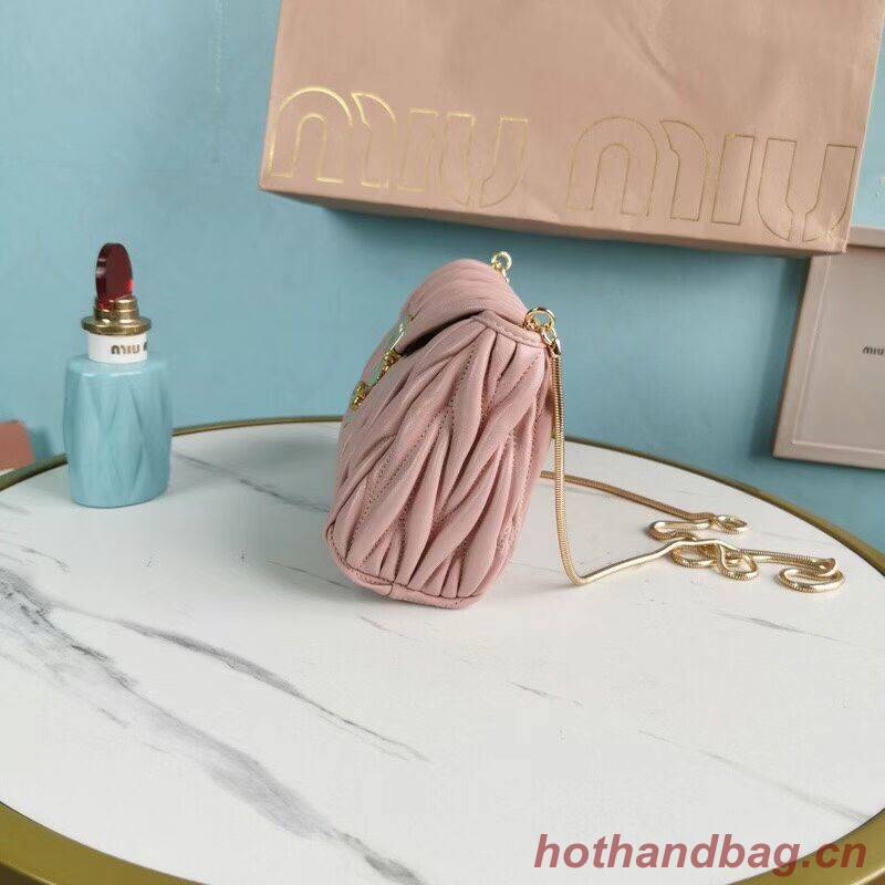 miu miu Matelasse Nappa Leather mini Shoulder Bag 5BD196 pink miu miu Matelasse Nappa Leather mini Shoulder Bag 5BD196 pink