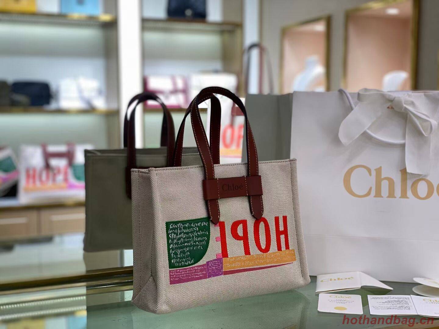 Chloe Cloth & leather 6C013 brown Chloe Cloth & leather 6C013 brown