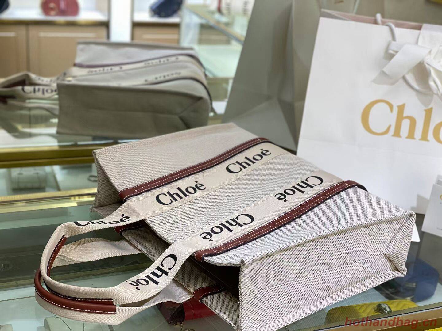 Chloe Cloth & leather 6C025 brown Chloe Cloth & leather 6C025 brown