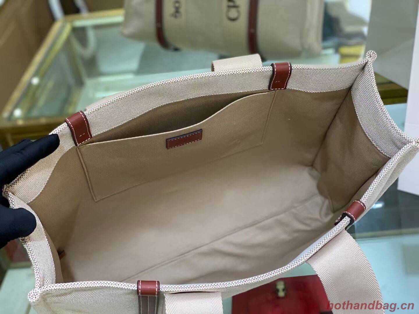 Chloe Cloth & leather 6C025 brown Chloe Cloth & leather 6C025 brown