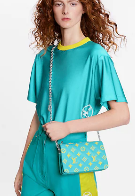 Louis Vuitton POCHETTE COUSSIN M80744 Mint Green & Yellow Louis Vuitton POCHETTE COUSSIN M80744 Mint Green & Yellow