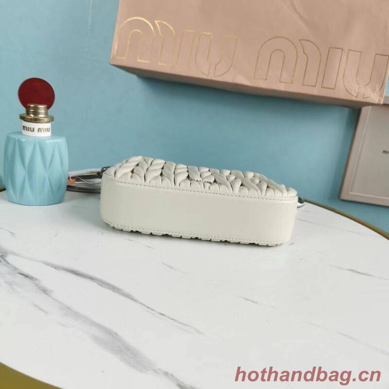 miu miu Matelasse Nappa Leather mini Shoulder Bag 5BH200 Silver miu miu Matelasse Nappa Leather mini Shoulder Bag 5BH200 Silver