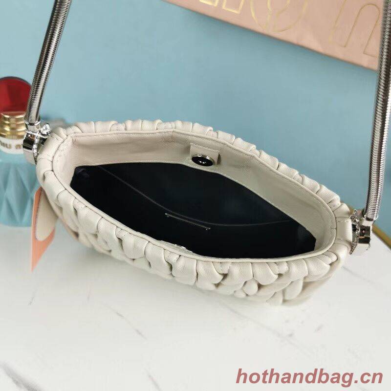miu miu Matelasse Nappa Leather mini Shoulder Bag 5BH200 Silver miu miu Matelasse Nappa Leather mini Shoulder Bag 5BH200 Silver
