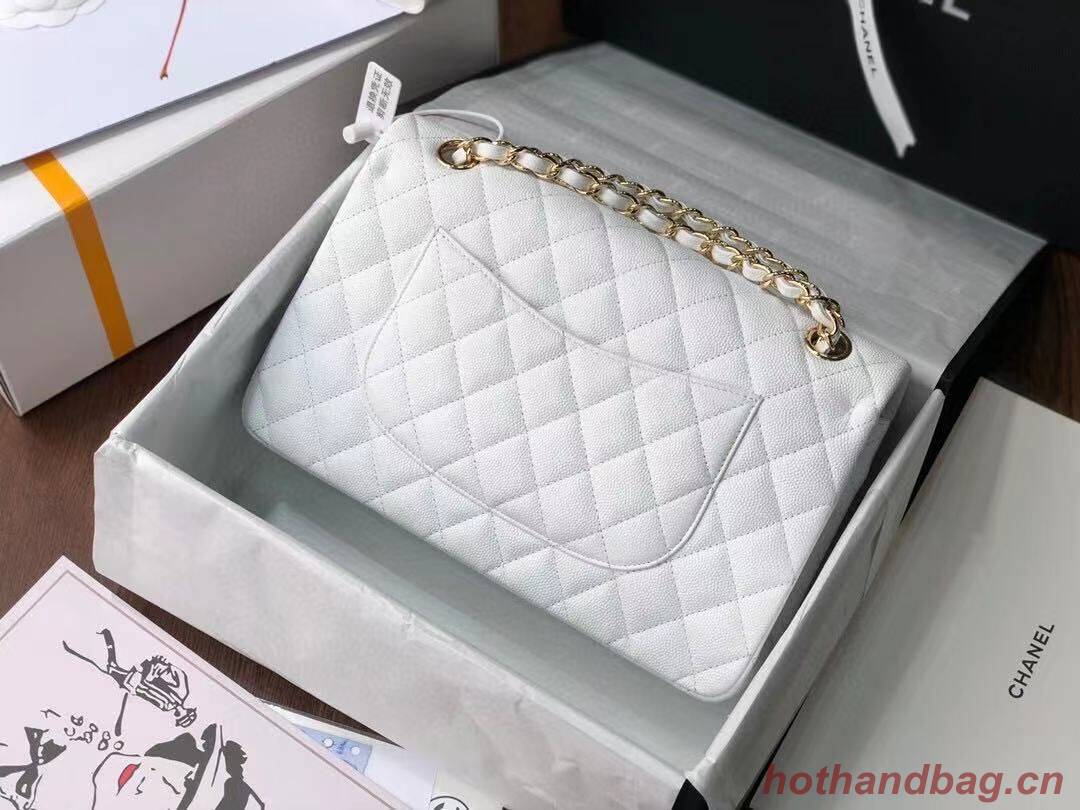 Chanel Double Flaps Bags Original White Caviar Leather A36097 Gold Chanel Double Flaps Bags Original White Caviar Leather A36097 Gold