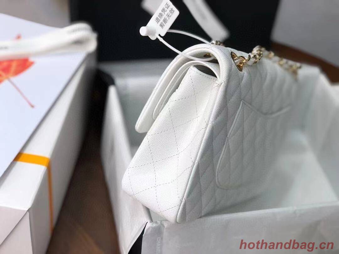 Chanel Double Flaps Bags Original White Caviar Leather A36097 Gold Chanel Double Flaps Bags Original White Caviar Leather A36097 Gold