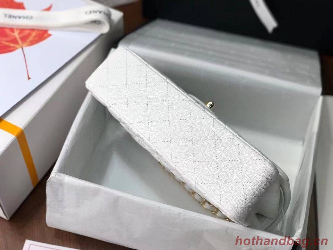 Chanel Double Flaps Bags Original White Caviar Leather A36097 Gold Chanel Double Flaps Bags Original White Caviar Leather A36097 Gold