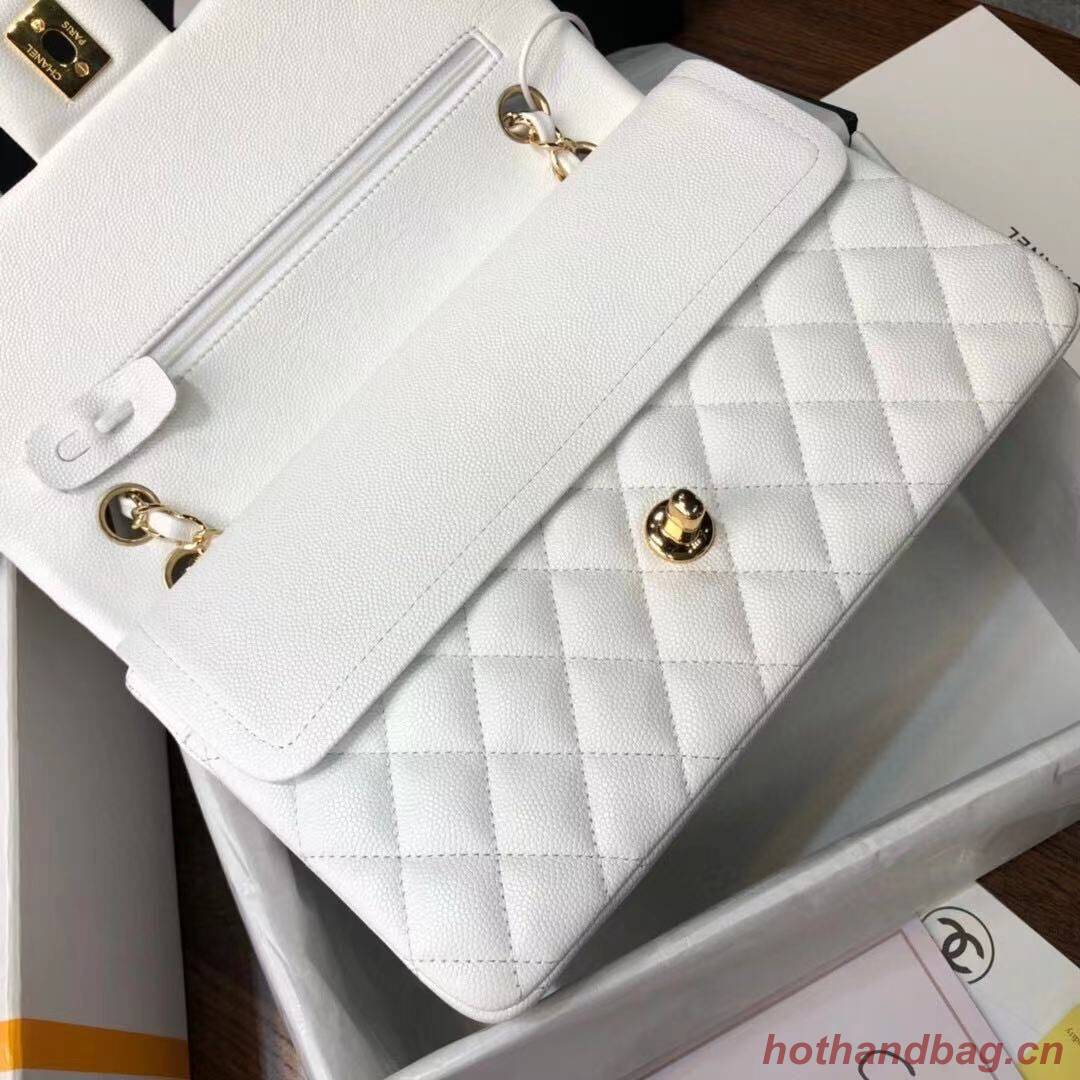 Chanel Double Flaps Bags Original White Caviar Leather A36097 Gold Chanel Double Flaps Bags Original White Caviar Leather A36097 Gold