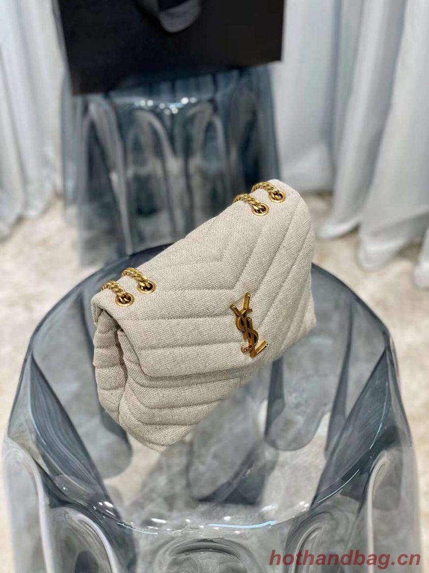 Yves Saint Laurent LOULOU SMALL IN QUILTED Y LINEN Y549469 Yves Saint Laurent LOULOU SMALL IN QUILTED Y LINEN Y549469