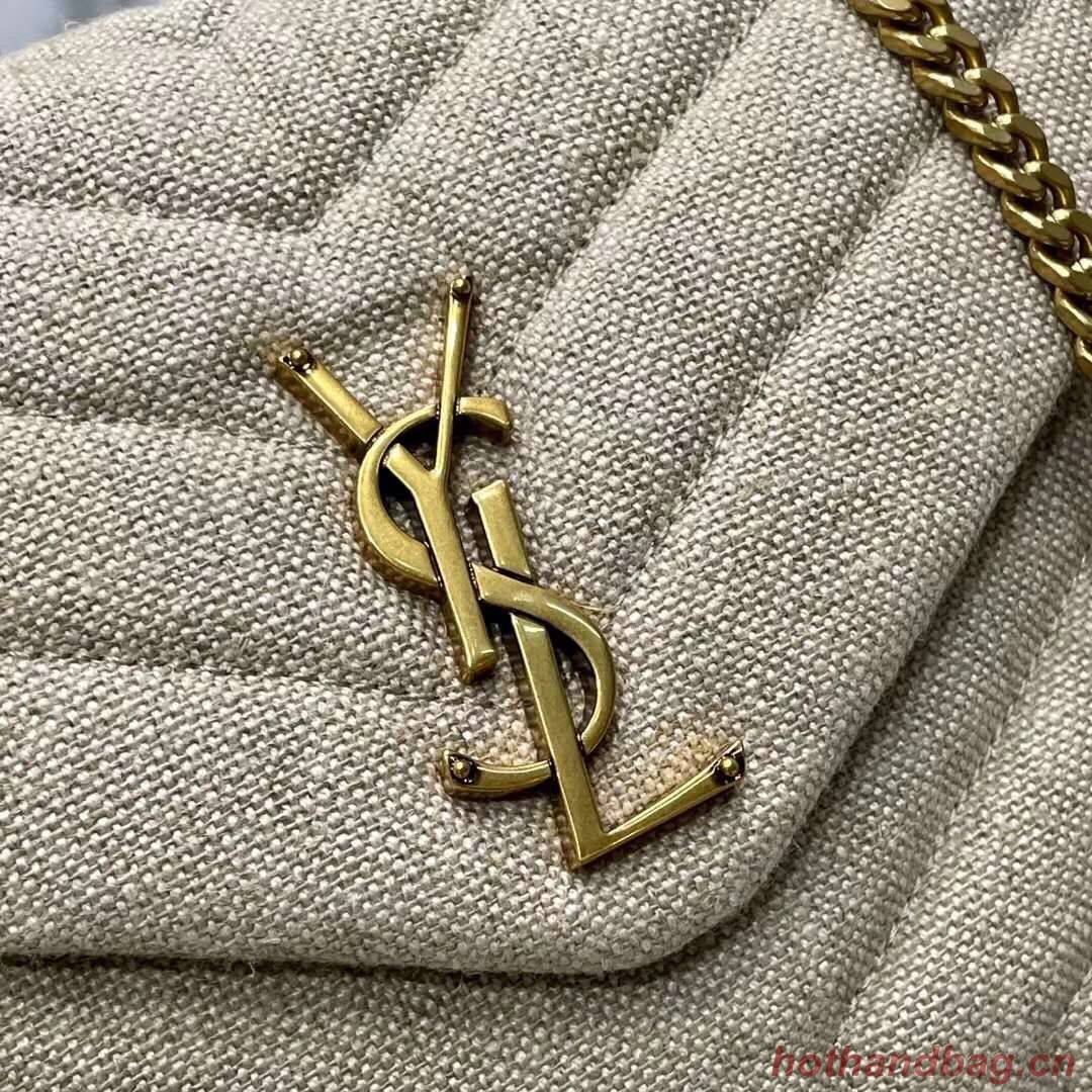 Yves Saint Laurent LOULOU SMALL IN QUILTED Y LINEN Y549469 Yves Saint Laurent LOULOU SMALL IN QUILTED Y LINEN Y549469