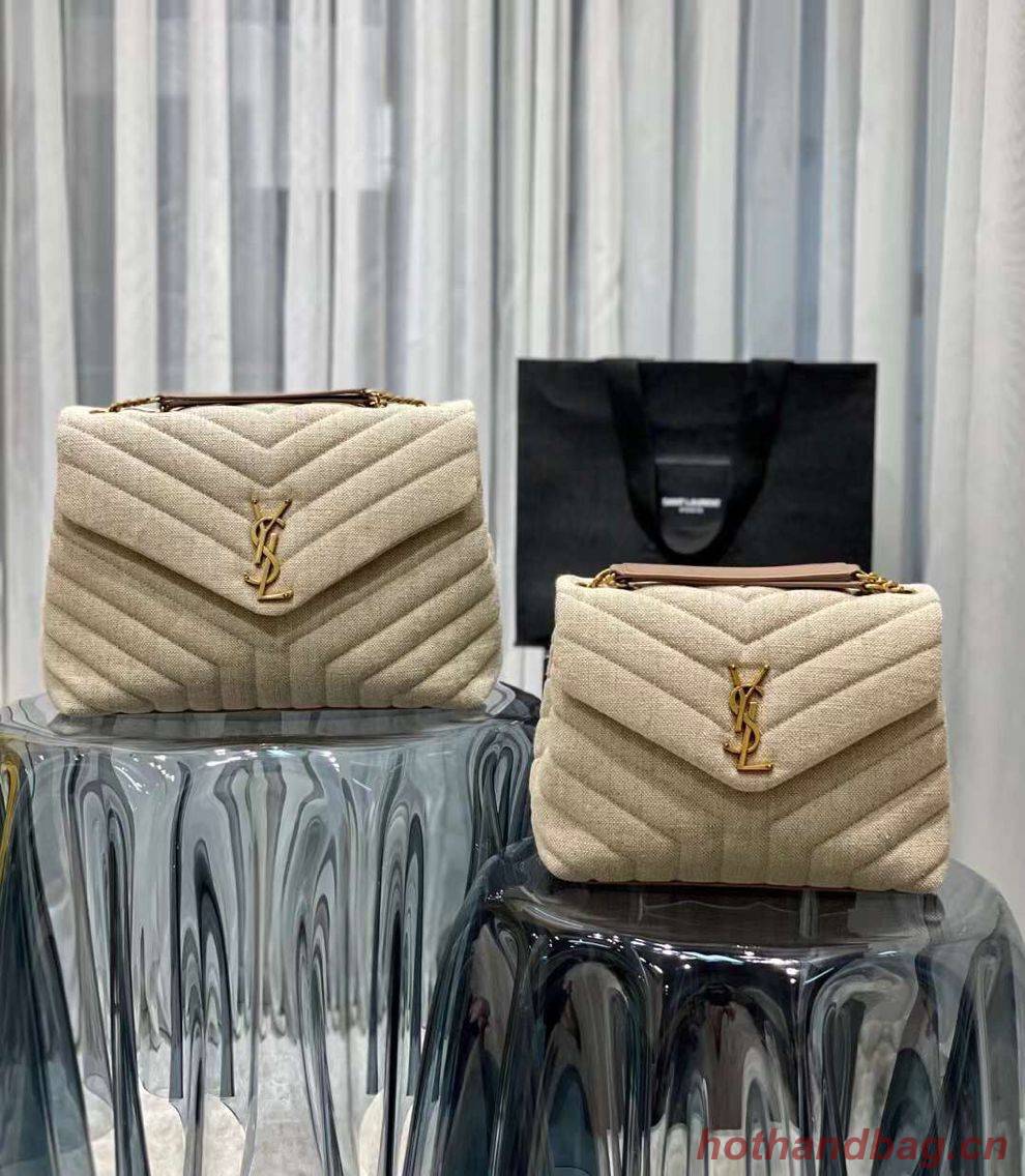 Yves Saint Laurent LOULOU SMALL IN QUILTED Y LINEN Y549469 Yves Saint Laurent LOULOU SMALL IN QUILTED Y LINEN Y549469