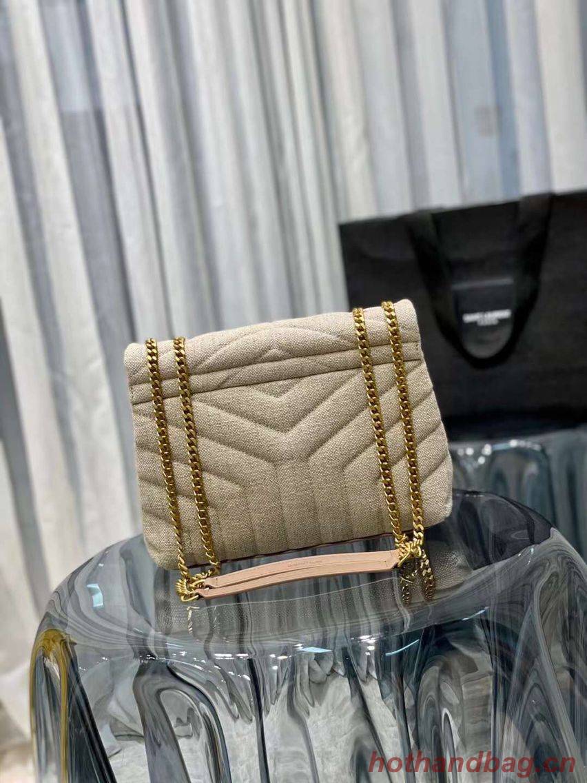 Yves Saint Laurent LOULOU SMALL IN QUILTED Y LINEN Y549469 Yves Saint Laurent LOULOU SMALL IN QUILTED Y LINEN Y549469