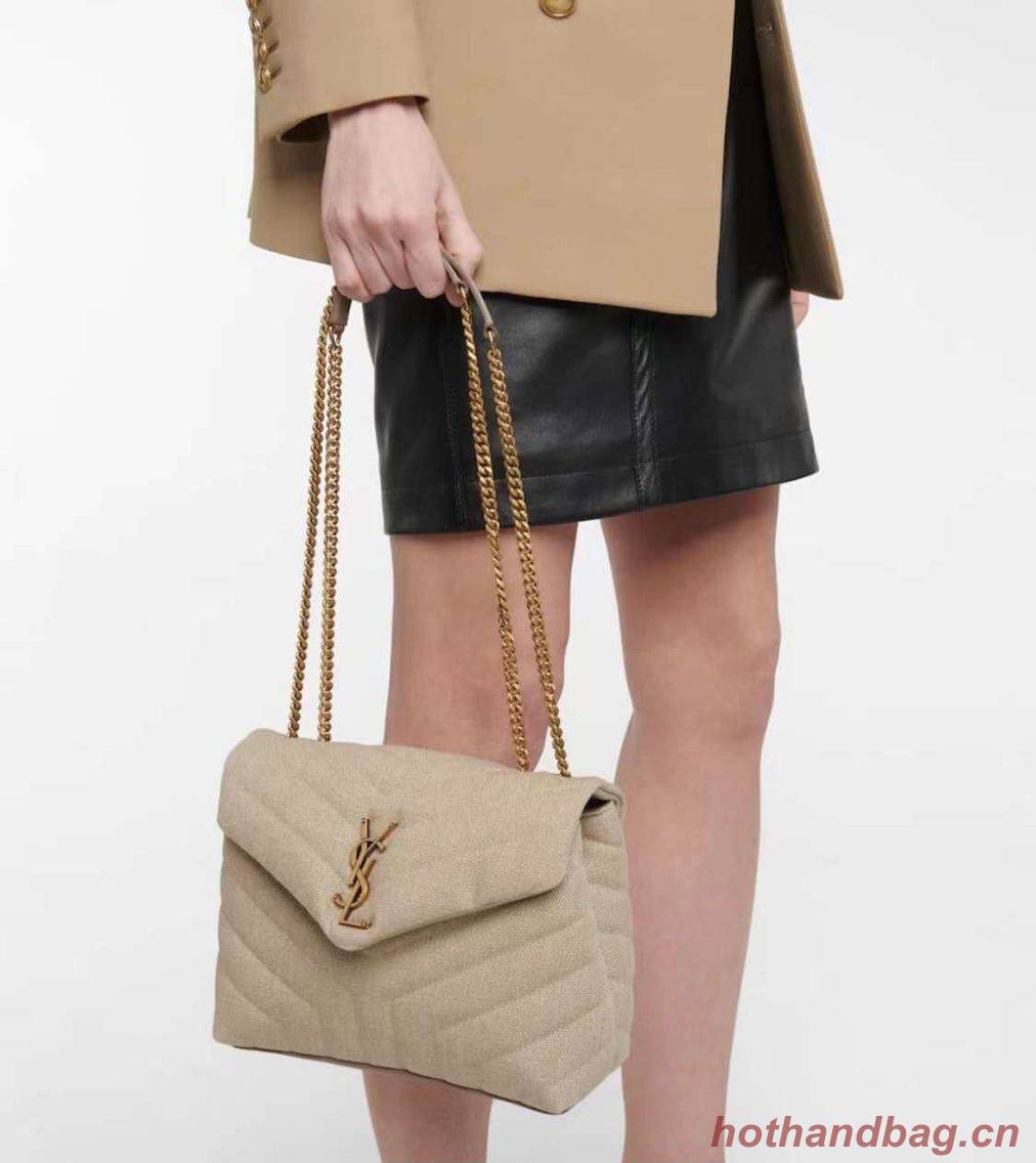 Yves Saint Laurent LOULOU SMALL IN QUILTED Y LINEN Y549469 Yves Saint Laurent LOULOU SMALL IN QUILTED Y LINEN Y549469