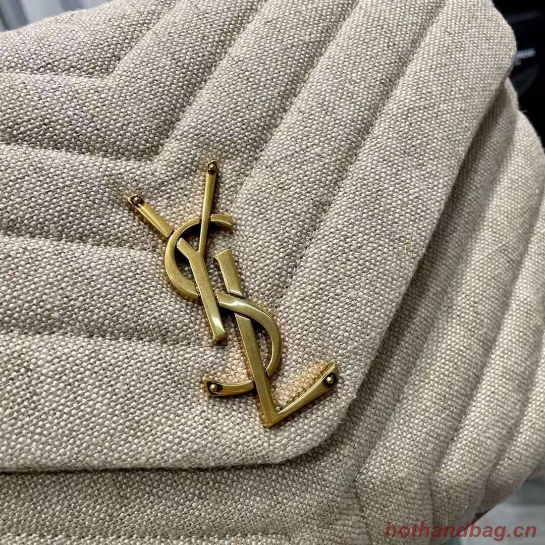 Yves Saint Laurent LOULOU SMALL IN QUILTED Y LINEN Y587216 Yves Saint Laurent LOULOU SMALL IN QUILTED Y LINEN Y587216