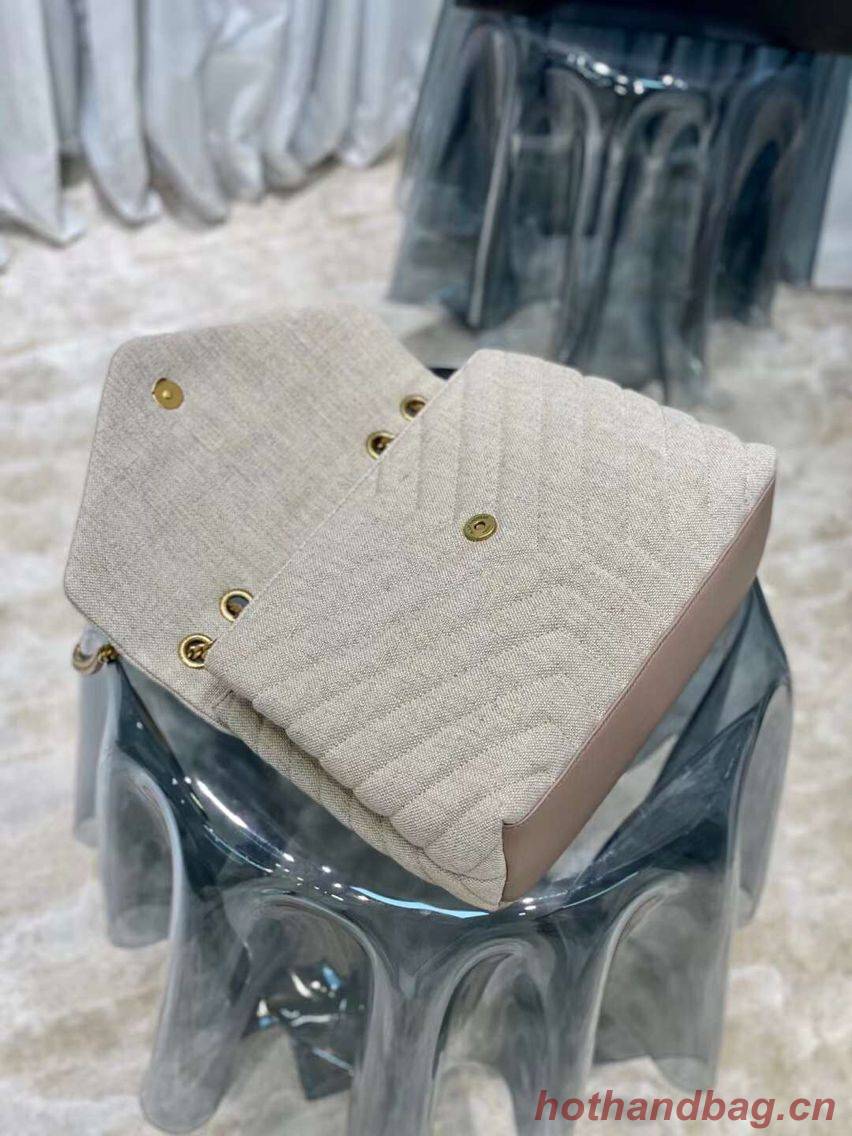 Yves Saint Laurent LOULOU SMALL IN QUILTED Y LINEN Y587216 Yves Saint Laurent LOULOU SMALL IN QUILTED Y LINEN Y587216