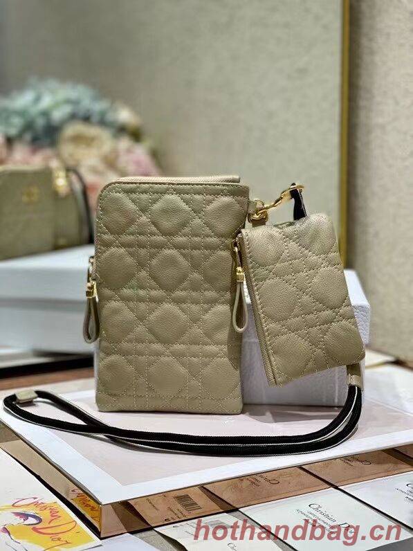 DIOR CARO MULTIFUNCTIONAL POUCH Beige Supple Cannage Calfskin S5036UW DIOR CARO MULTIFUNCTIONAL POUCH Beige Supple Cannage Calfskin S5036UW