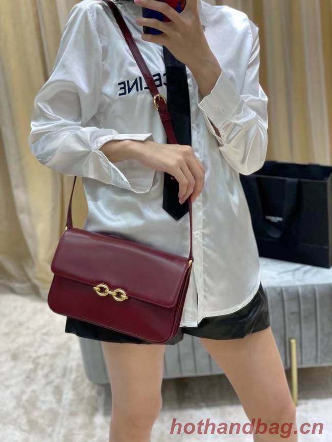 YSL LE MAILLON SATCHEL IN SMOOTH LEATHER 6497952 Burgundy