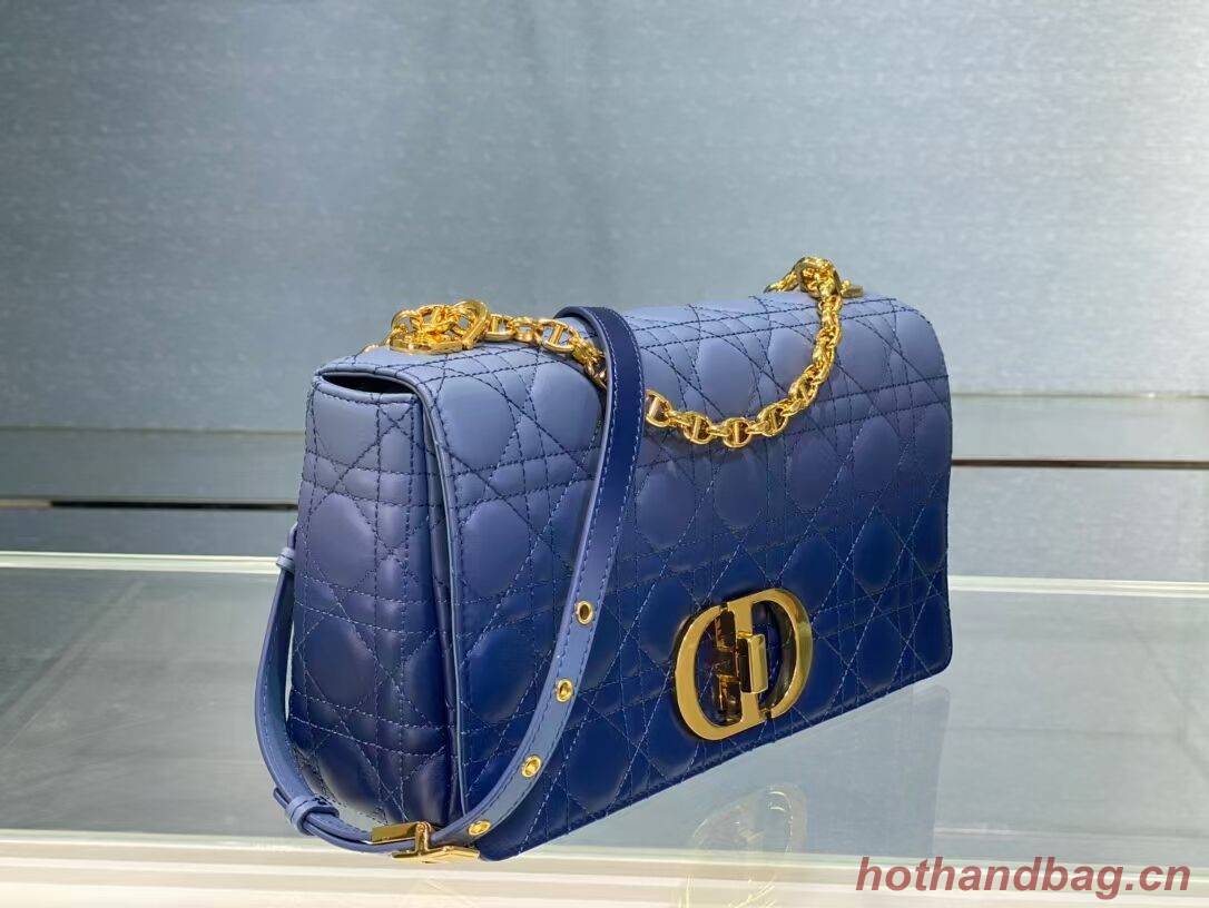 LARGE DIOR CARO BAG Indigo Blue Gradient Cannage Lambskin M9243U LARGE DIOR CARO BAG Indigo Blue Gradient Cannage Lambskin M9243U