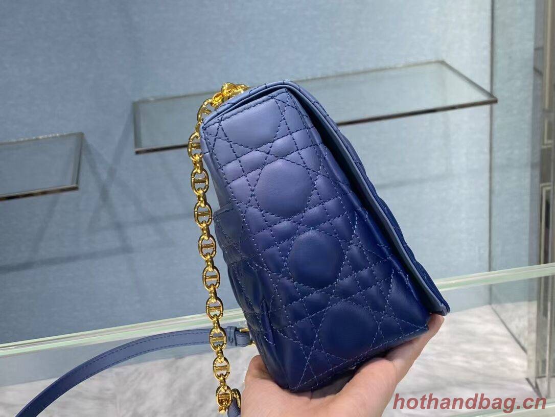 LARGE DIOR CARO BAG Indigo Blue Gradient Cannage Lambskin M9243U LARGE DIOR CARO BAG Indigo Blue Gradient Cannage Lambskin M9243U
