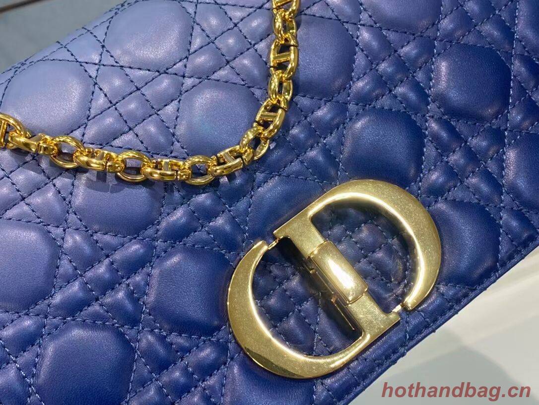 LARGE DIOR CARO BAG Indigo Blue Gradient Cannage Lambskin M9243U LARGE DIOR CARO BAG Indigo Blue Gradient Cannage Lambskin M9243U